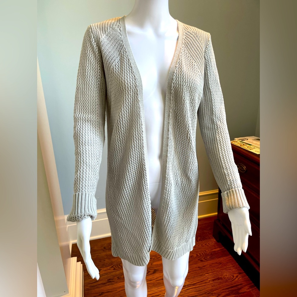 Athleta XS gray long sweater, cotton knit